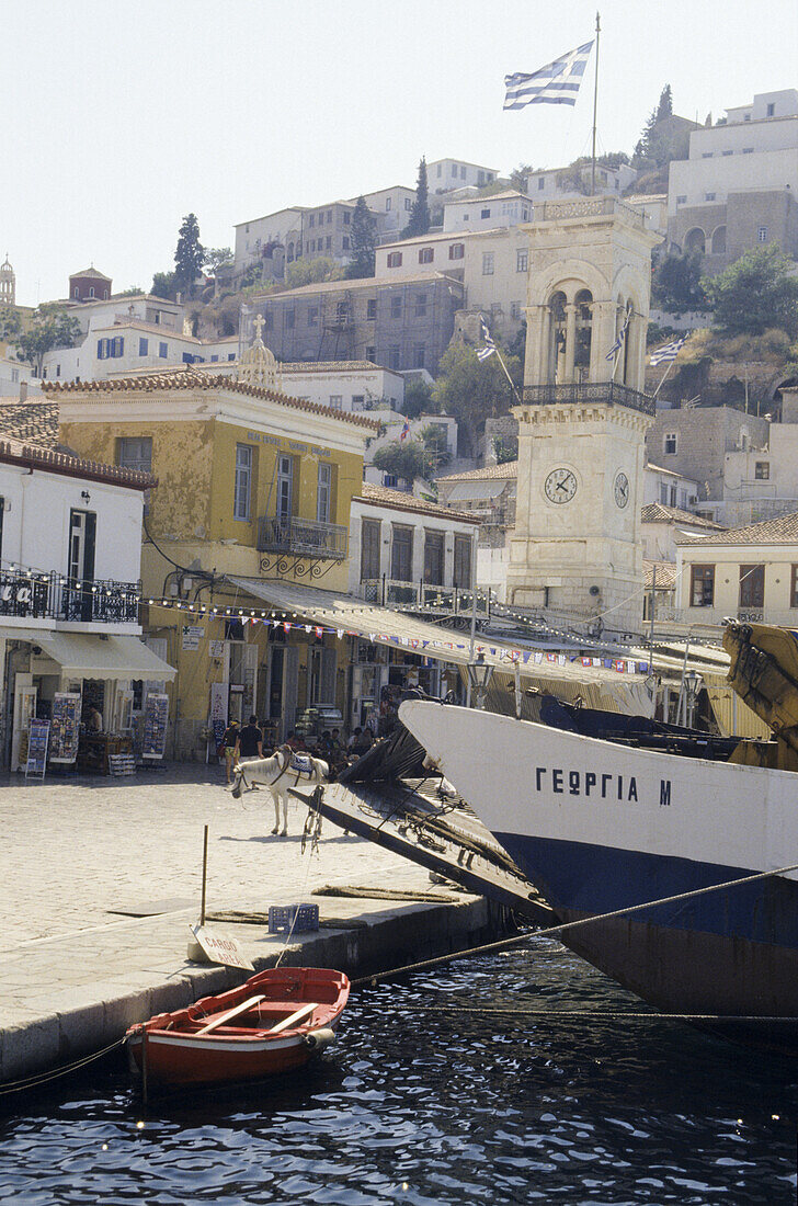 Hydra Hafen, Insel Hydra, Mittelmeer, Griechenland, Europa