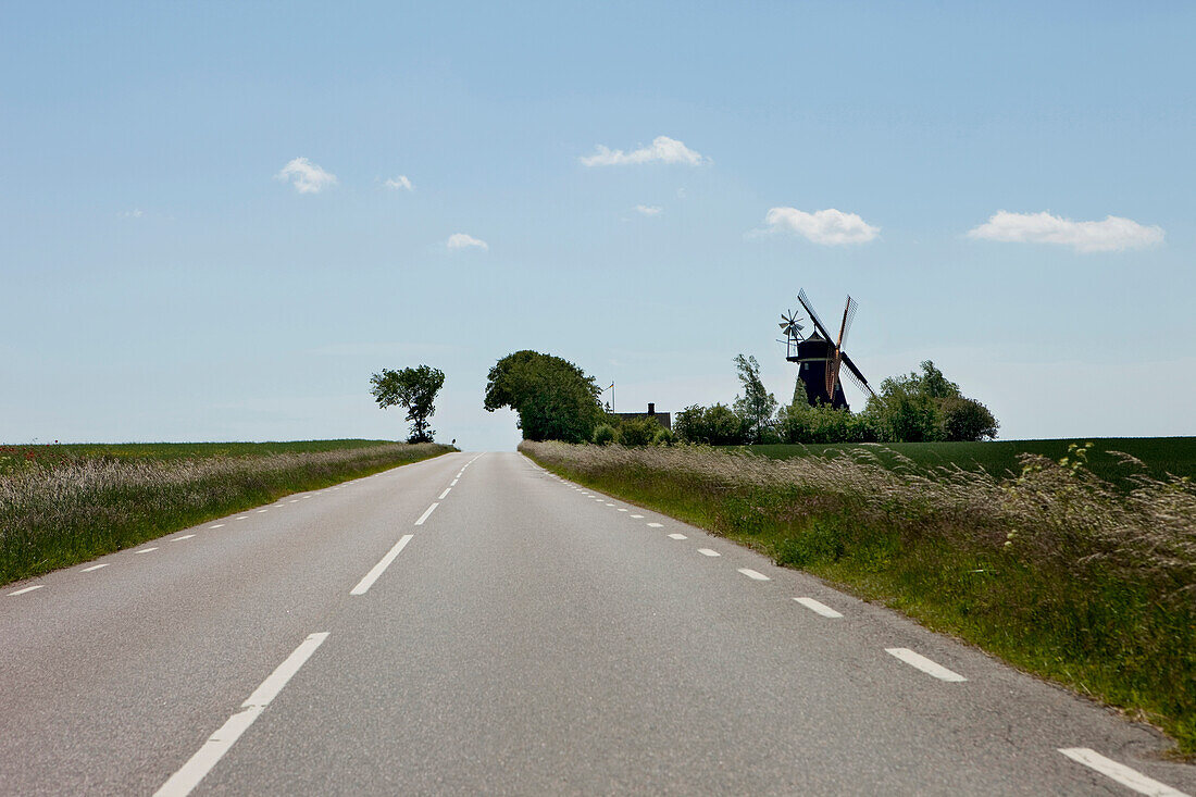 Historical windmill in the countryside, Skane, South Sweden, Sweden