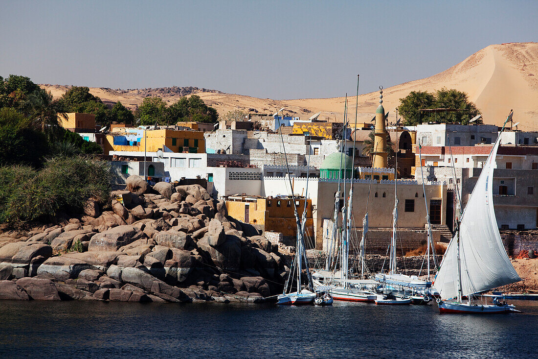 Nubian village on Elephantine Island, Aswan, Egypt, Africa