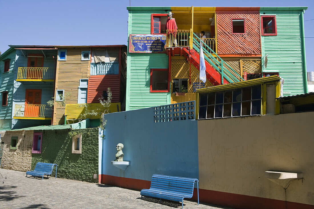 Bunte Häuser in der Caminito Street im La Boca Hafenviertel, Buenos Aires, Argentinien, Südamerika, Amerika