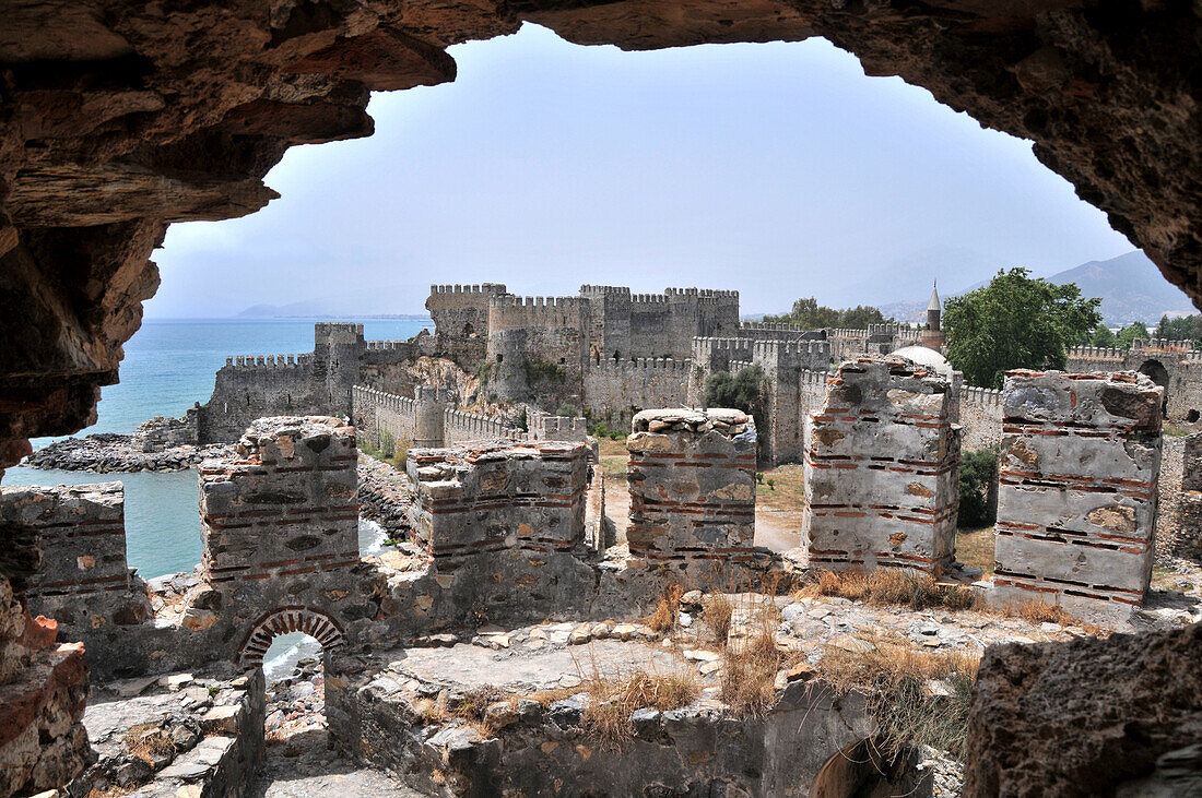 Wiev on Mamure Kalesi in Anamur, Kalikien, south coast, Anatolia, Turkey