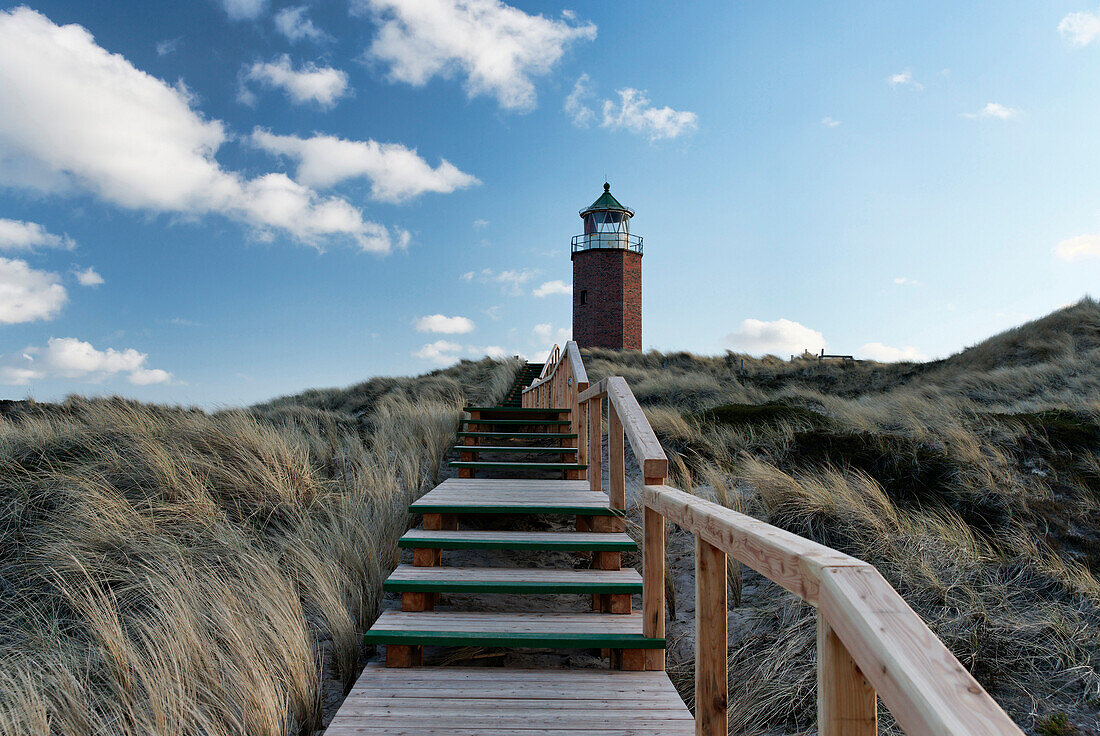 Nature Reserve Dune Countryside on Red Cliff in Kampen, Rotes Kliff lighthouse, Sylt, Schleswig-Holstein, Germany
