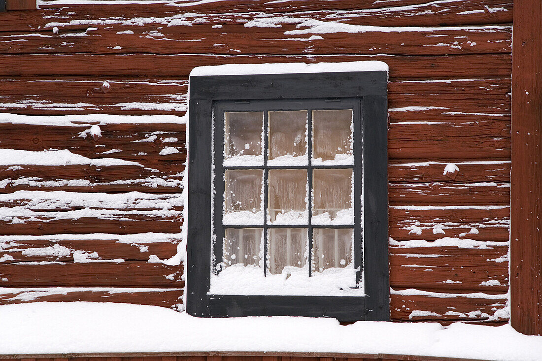 Snow on window