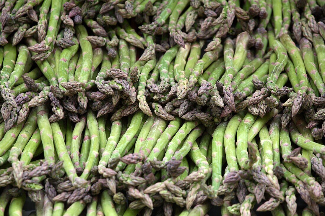 Heap of green asparagus