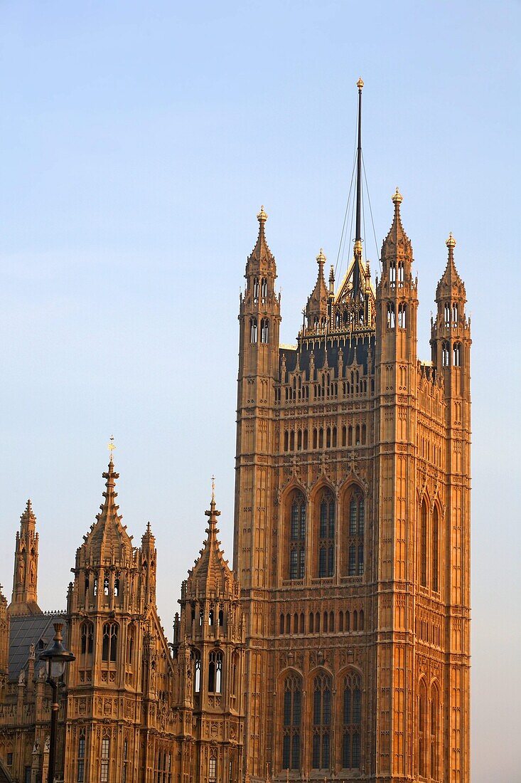 The Victoria Tower of the Palace of Westminster, Unesco World Cultural Heritage, London, England, Great Britain, Europe