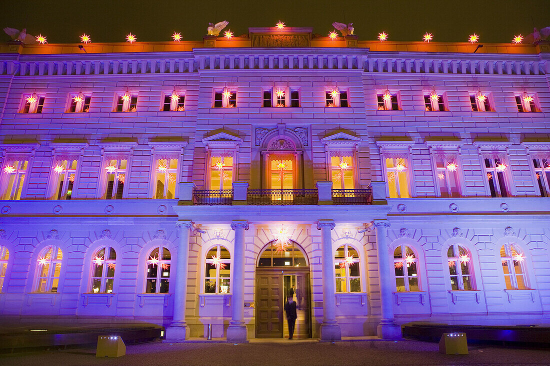 Bertelsmann building during Christmas time, Berlin, Germany