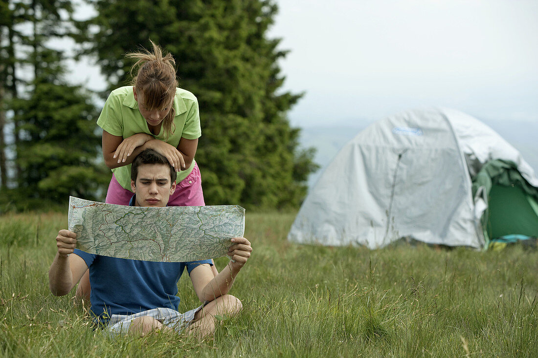 Happy Couple Camping