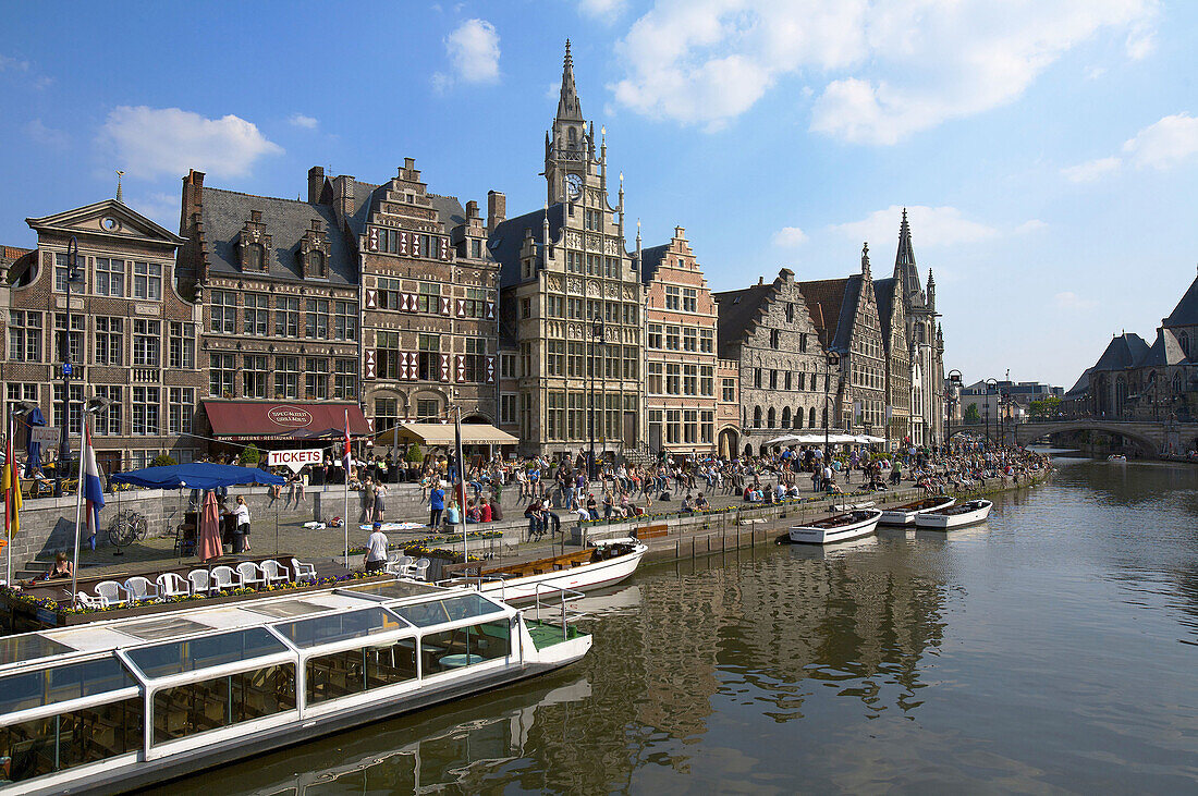 Old Graslei harbour, Ghent, Belgium