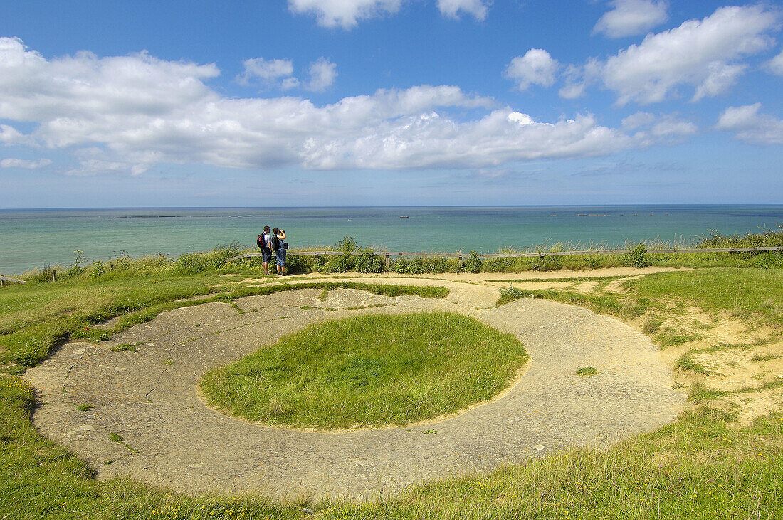 Anti-aircraft battery of the Second World War, Arromanches-les-Bains. Basse-Normandie, Normandy, France