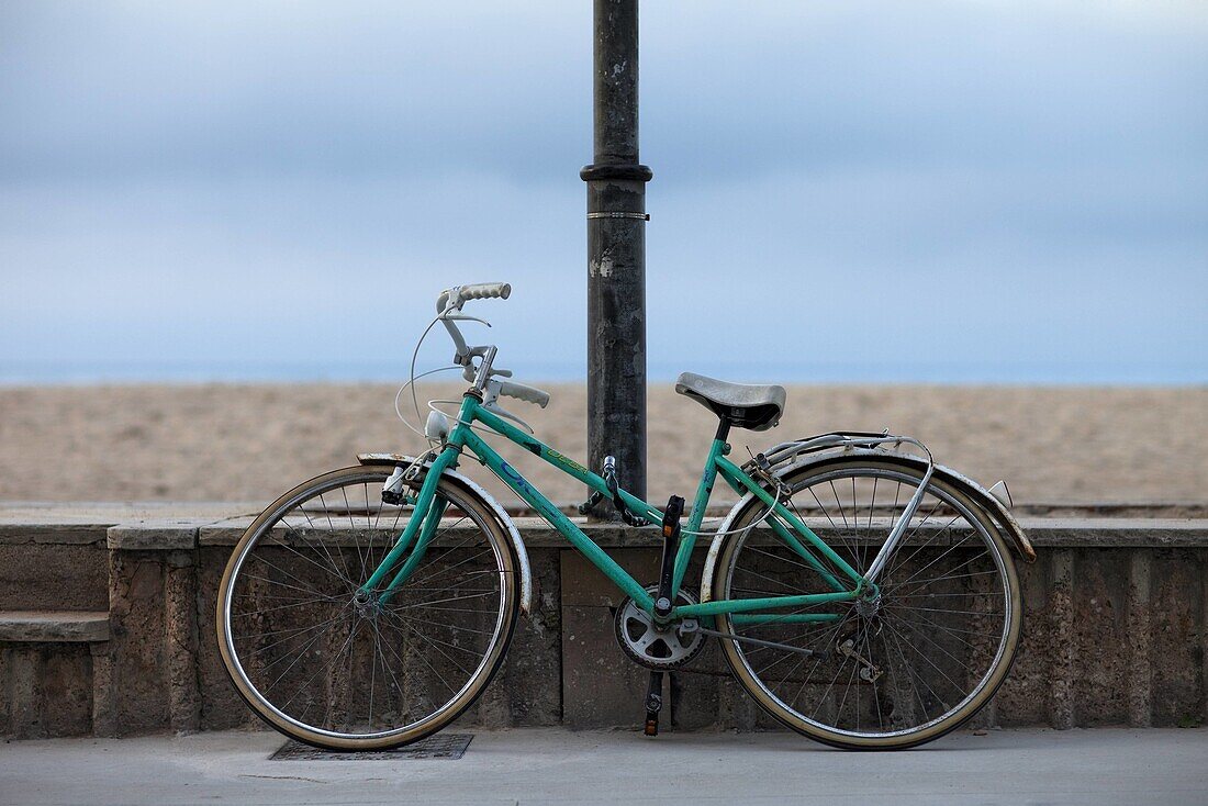 Bicycle parked near the beach