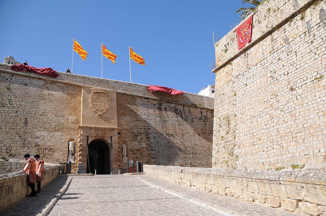 Portal de Seus Taules , Gate , Main entrance to the walled city of Ibiza, Baleares Islands, Spain