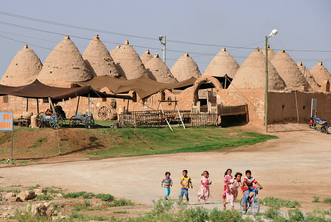 children play in Harran near Sanliurfa, southeast-Anatolia, Turkey