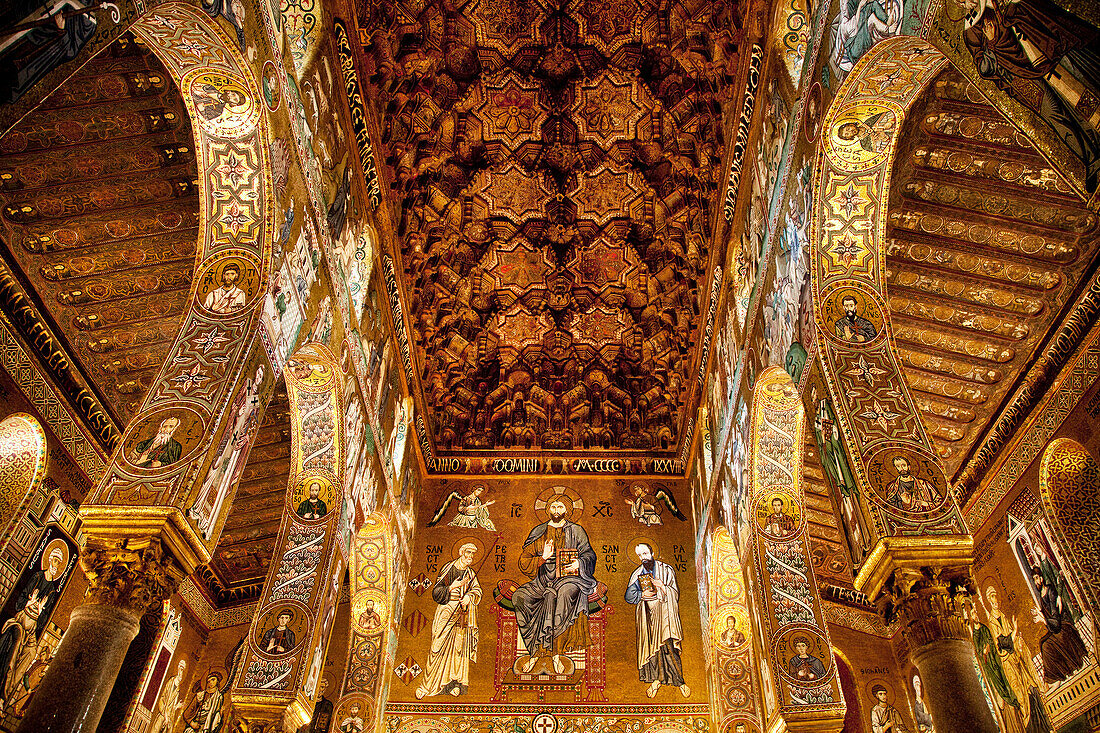 Cappella Palatina, Normannenpalast, Palermo, Sizilien, Italien, Europa