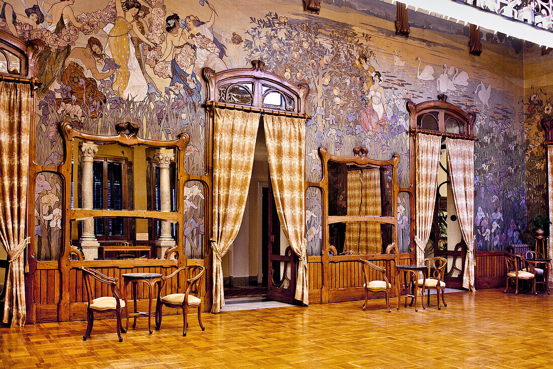 Art Deco Saal, Hotel Villa Igiea, Palermo, Sizilien, Italien, Europa