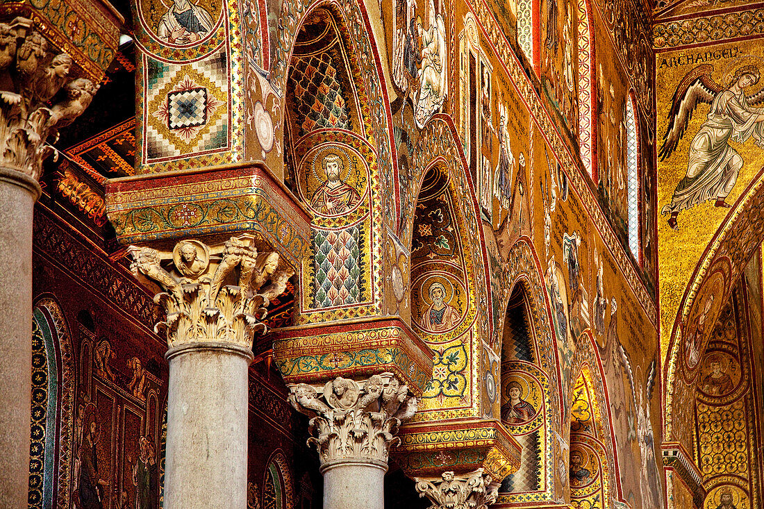 Mosaic, Cathedral, Monreale, Palermo, Sicily, Italy