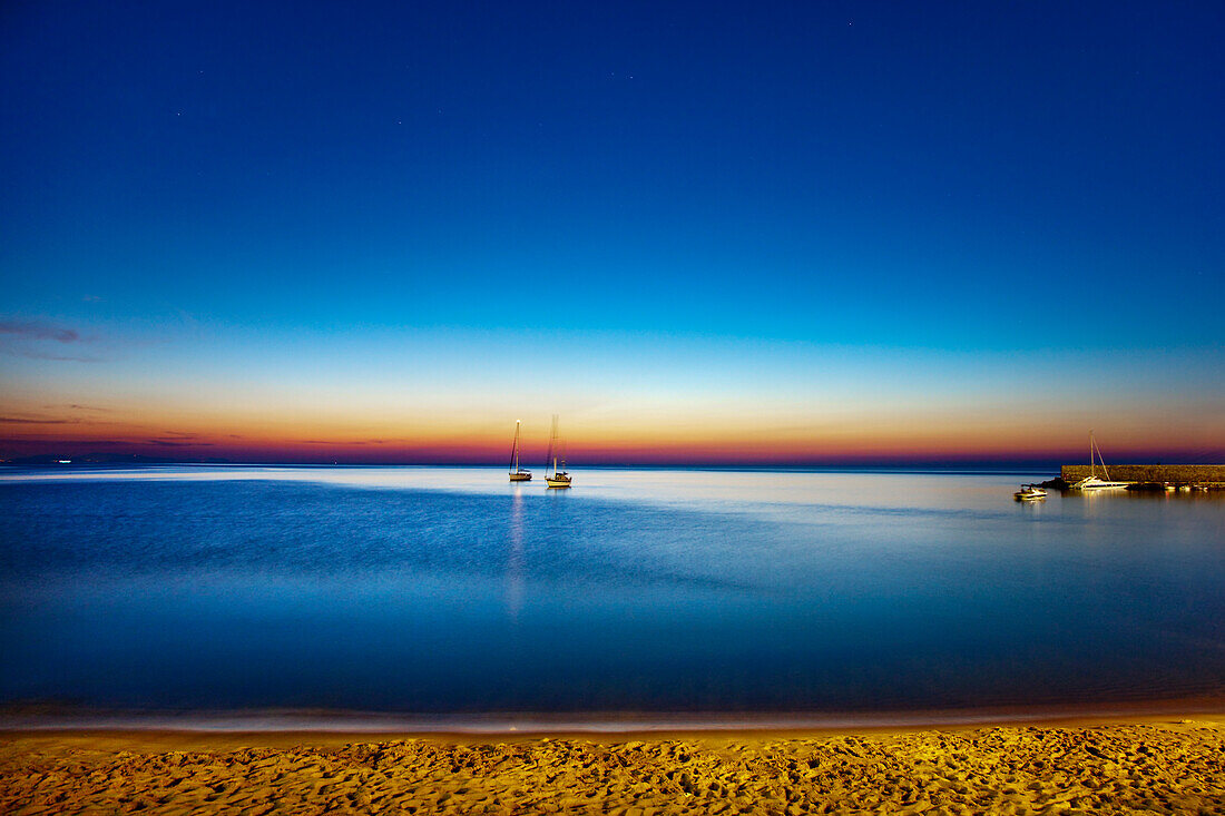 Abendstimmung am Meer, Cefalù, Palermo, Sizilien, Italien