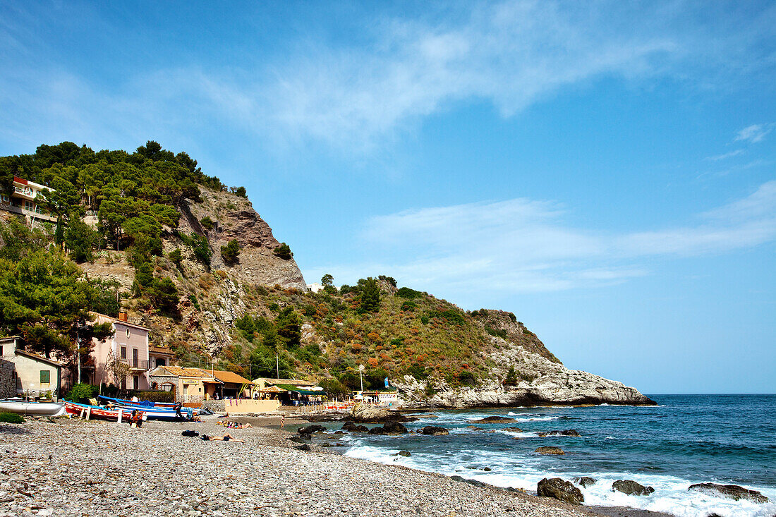 Beach, Mazzaro, Taormina, Sicily, Italy