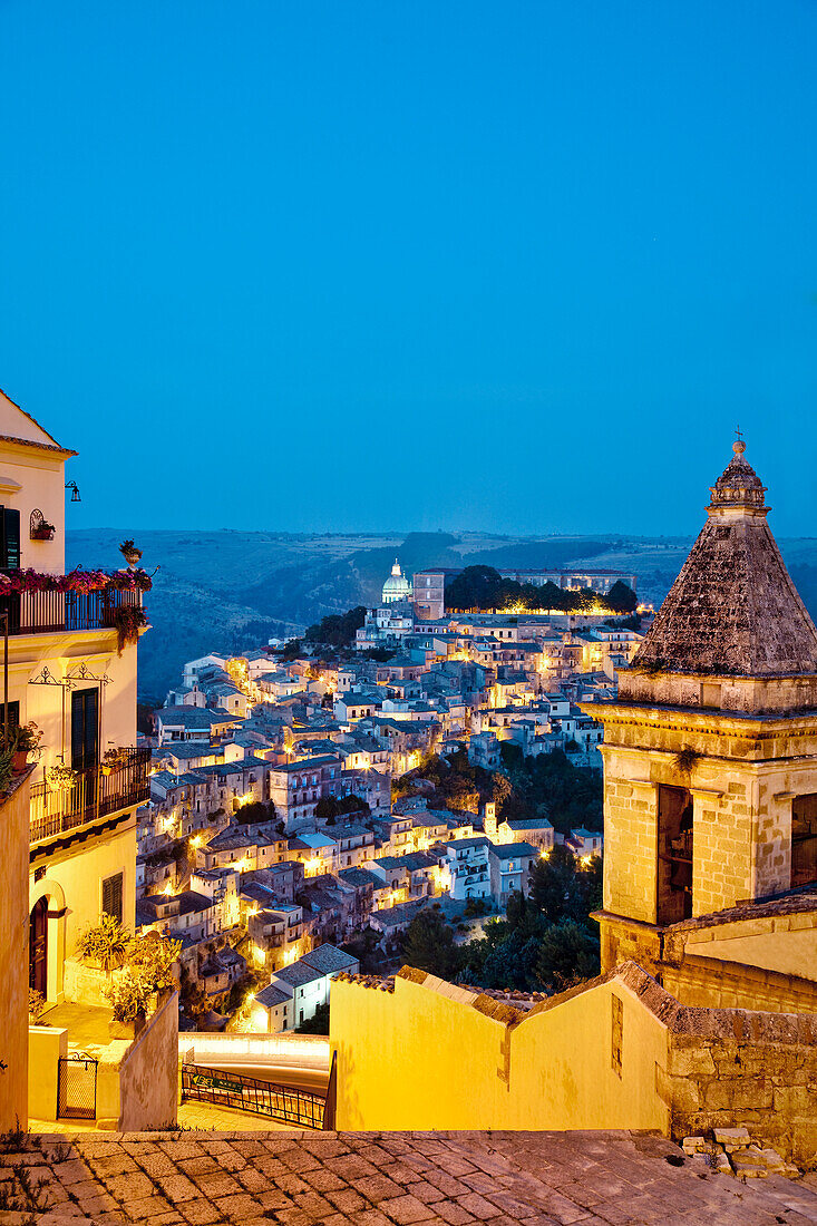 Blick auf Ragusa Ibla, Sizilien, Italien