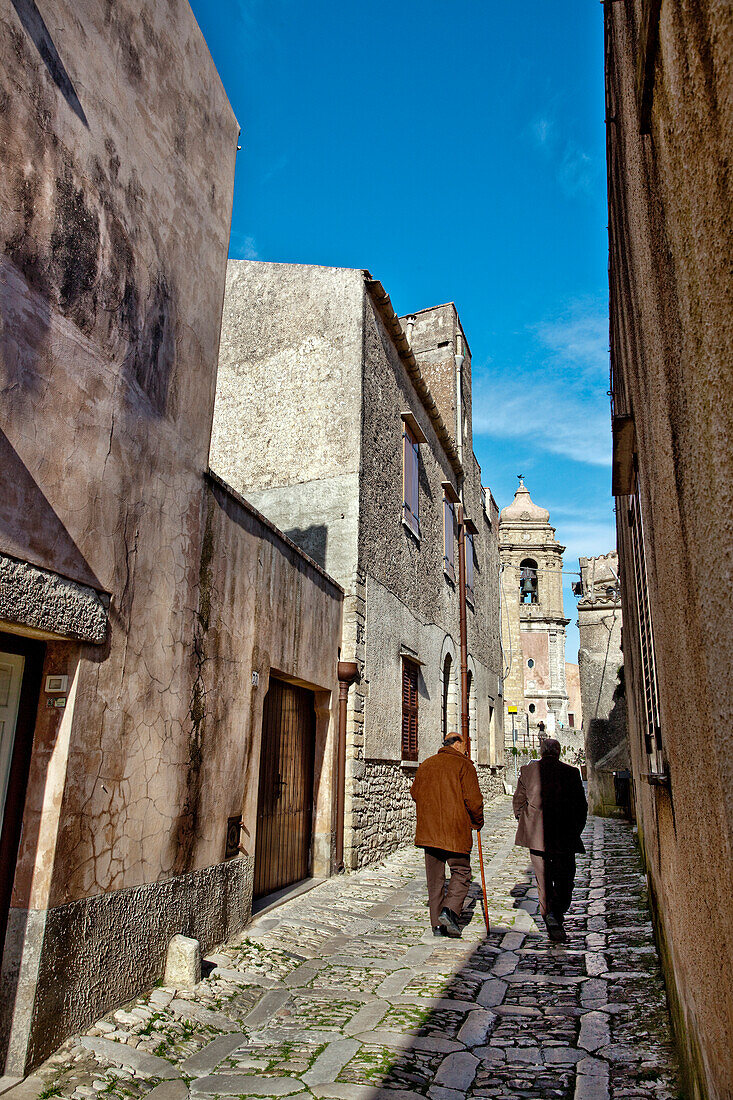 Street in old town, Erice, Sicily, Italy