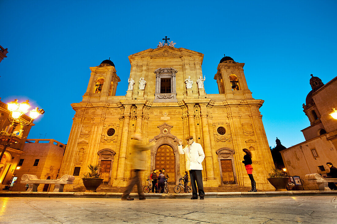 Abendstimmung, Dom, Chiesa Madre, Marsala, Sizilien, Italien, Europa