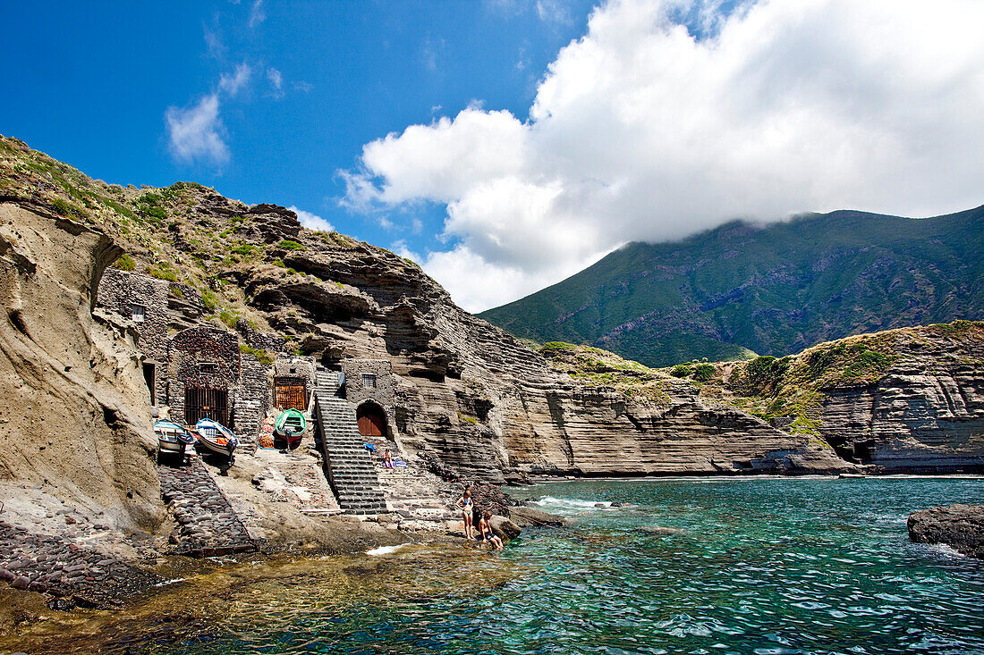 Crater bay, Pollara, Salina Island, Aeolian islands, Sicily, Italy