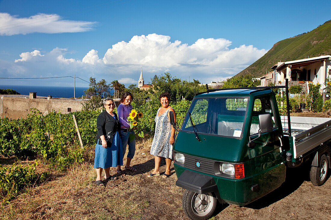 Women, Malfa, Salina Island, Aeolian islands, Sicily, Italy