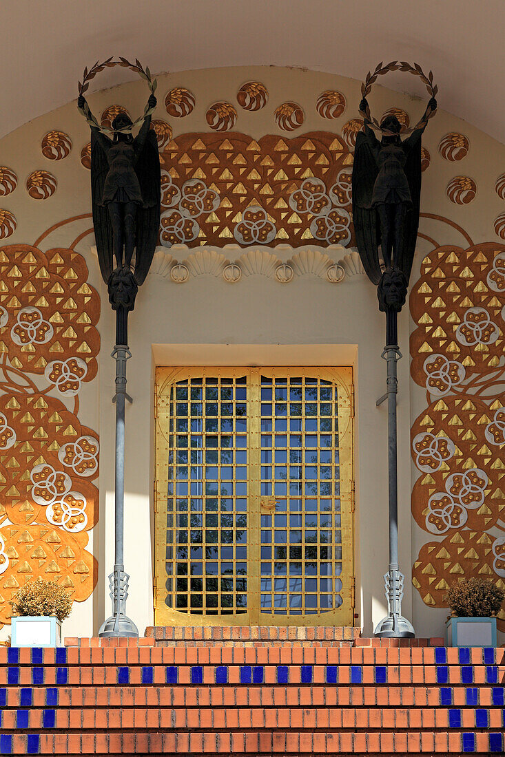 Art Nouveau entrance of the Ernst-Ludwig house, Mathildenhöhe, Darmstadt, Hessische Bergstrasse, Hesse, Germany