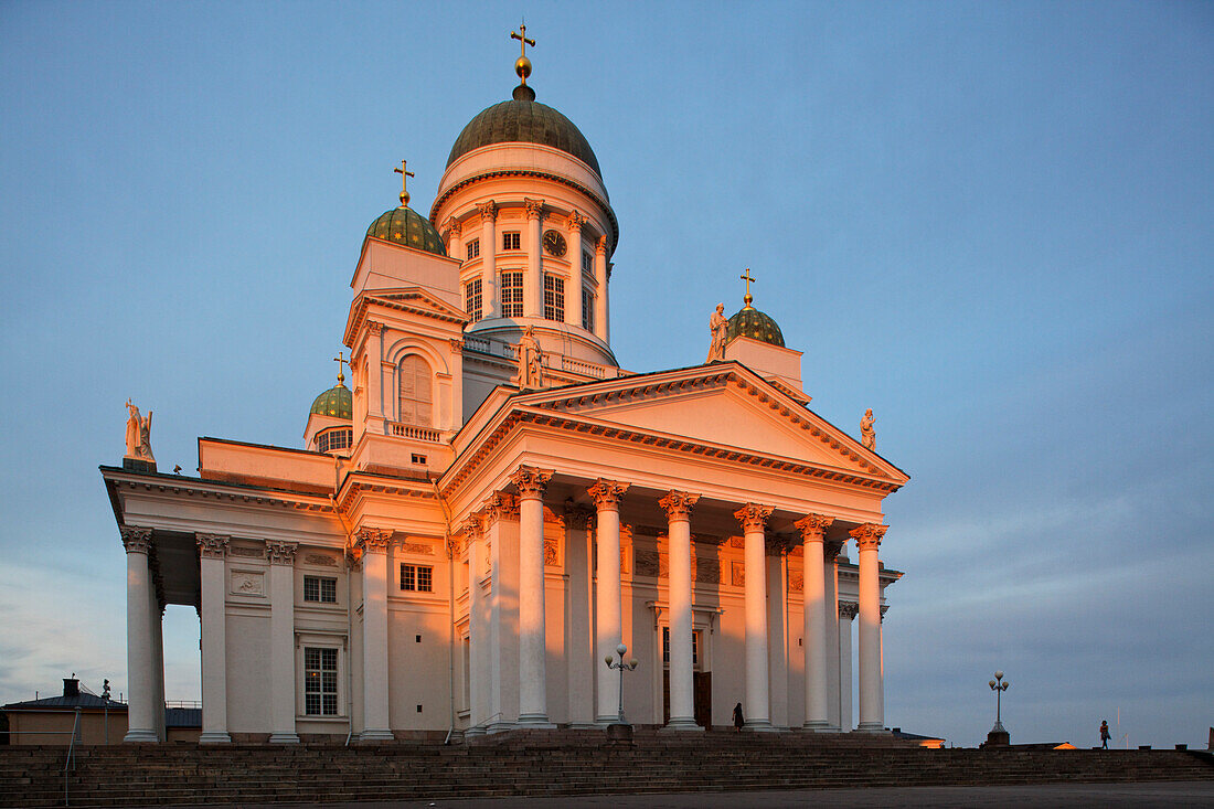 Dom von Helsinki im Abendlicht, Helsingin Tuomiokirkko, Helsinki, Finnland