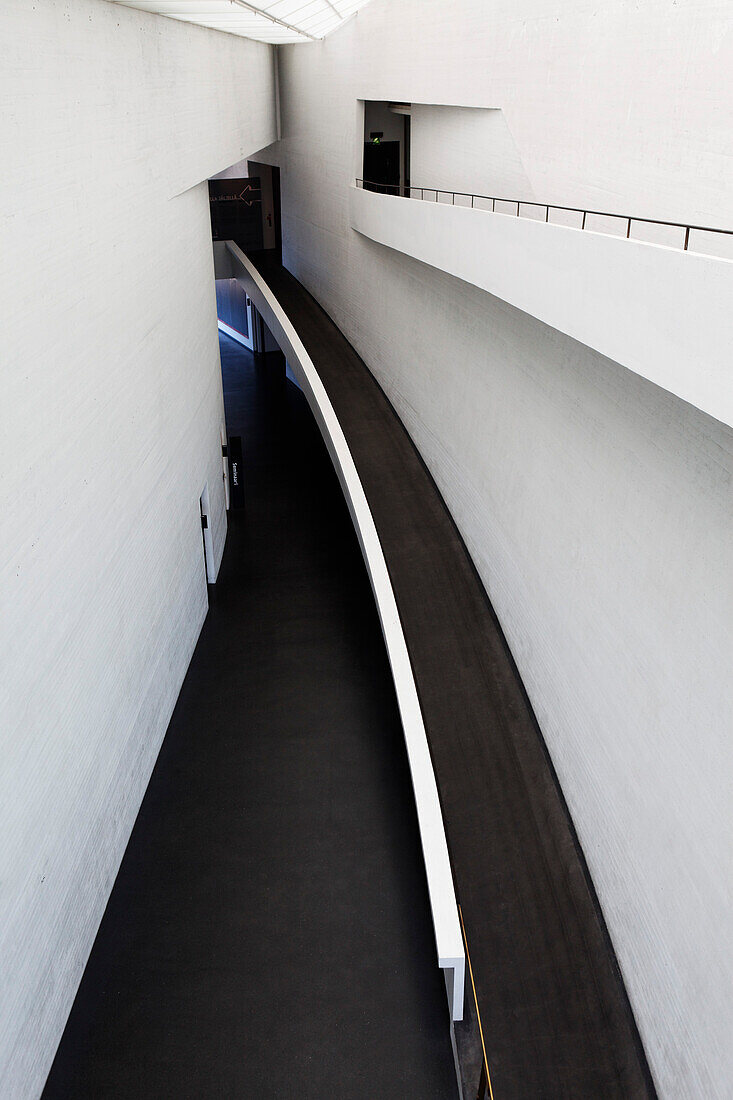 Staircase in the Kiasma Nykytaiteen Museum, Museum for contemporary art, Helsinki, Finland