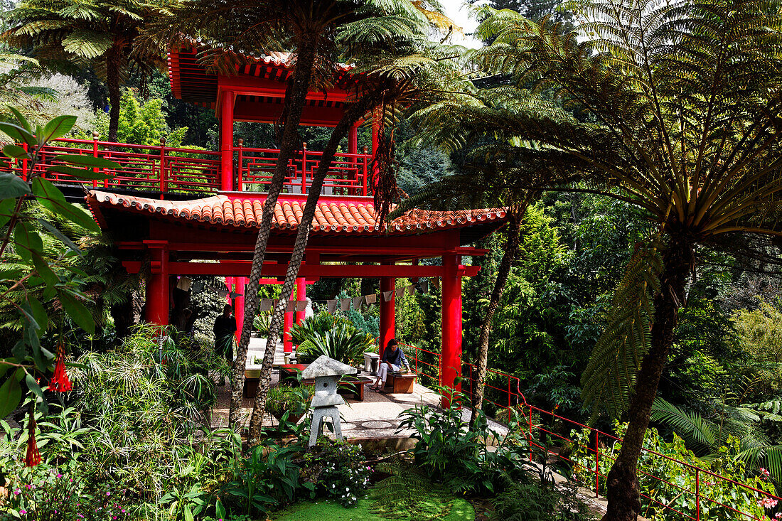 Oriental garden in Jardim do Monte, Funchal, Madeira, Portugal