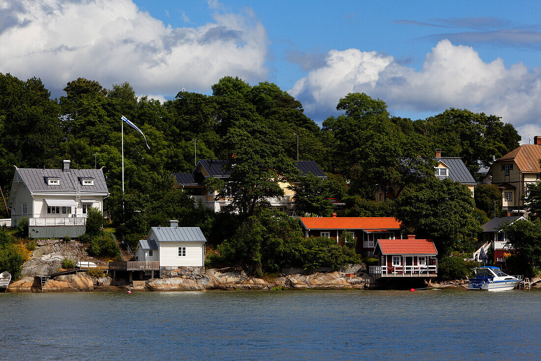 Houses near the entrance to the Turku harbour, Finland
