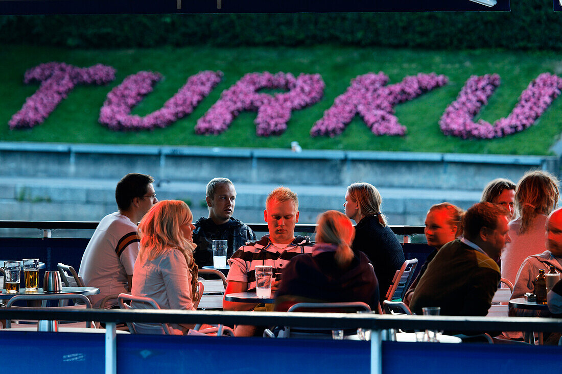 Restaurant boat on the Aurajoki river, Turku, Finland