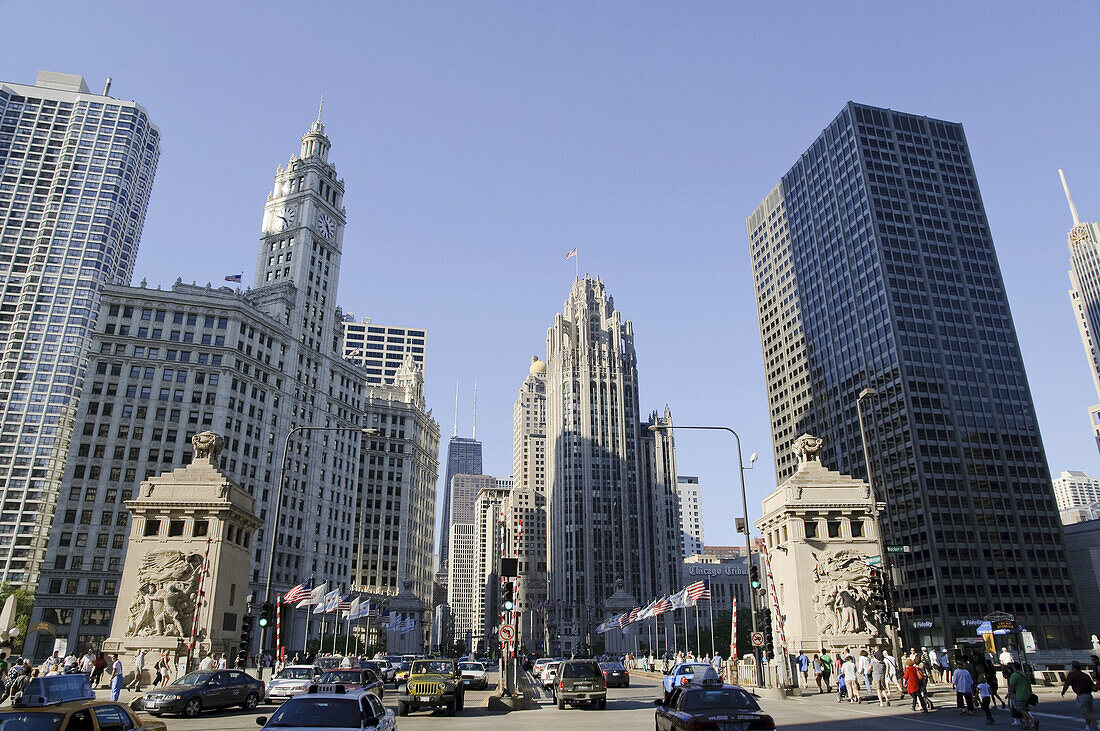 Michigan Avenue Bridge, Chicago, Illinois, USA