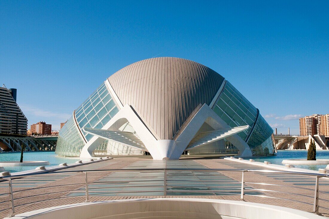 L'Hemisferic, Stadt der Künste und der Wissenschaften. Valencia, Comunidad Valenciana, Spanien.