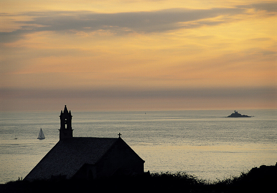 Chapel of Saint-They, Pointe du Van, Cap Sizun. Finistere, Bretagne, France