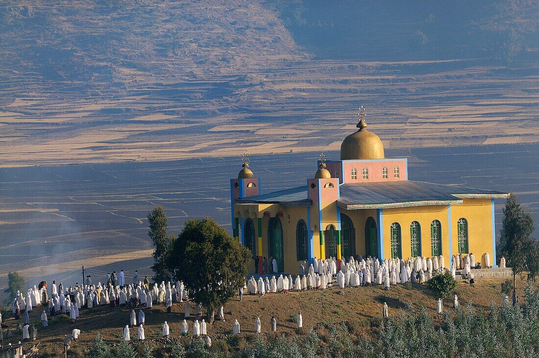 Ethiopia, Tigray, Korem, Sunday mass