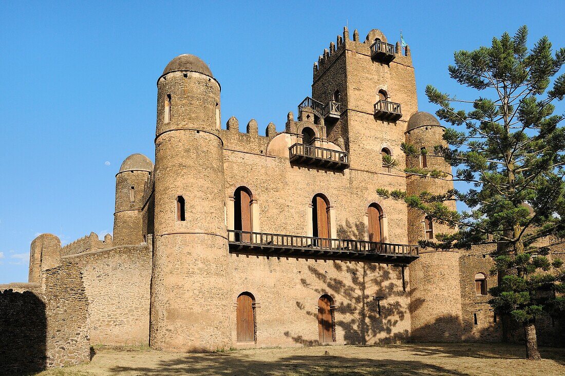 Ethiopia, Gonder, World Heritage Site, Royal enclosure, Fortress-city of Fasil Ghebbi, Fasilades palace