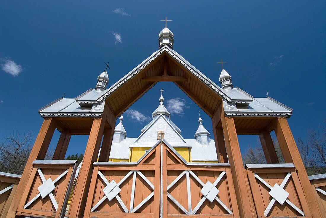 Church in Verkhovyna Carpathian Mountains Western Ukraine
