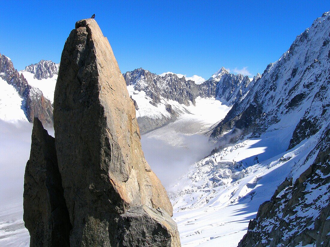 Monolith  Aiguille d´Argentiere  Massif of Mont-Blanc  French Alps