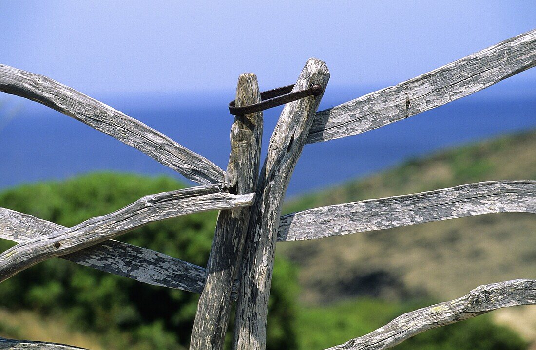 Woodden fence of Minorca  Balearic islands  Spain