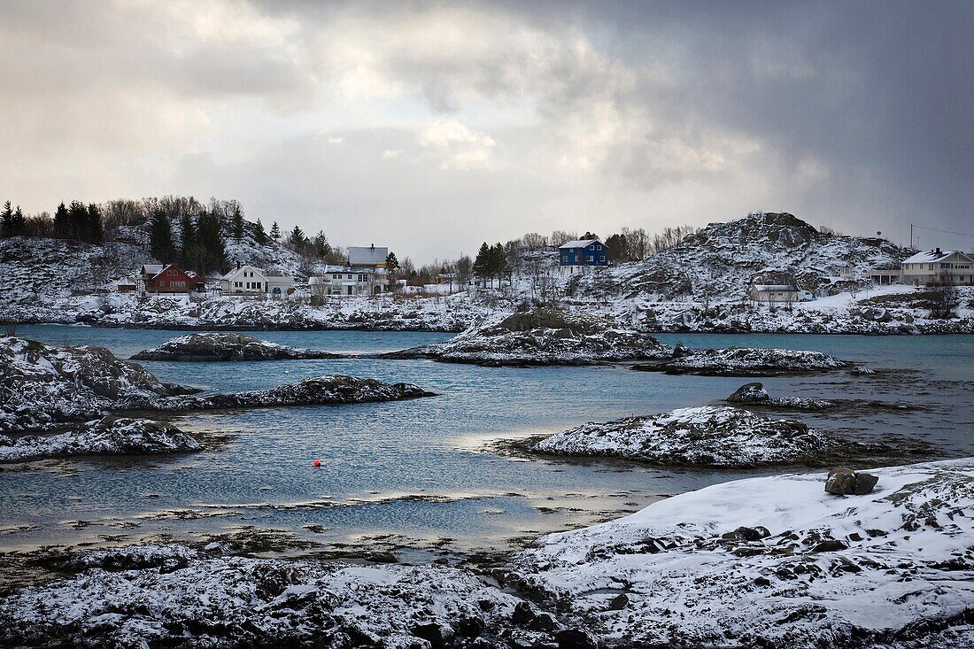 Landscape in Kabelvag near Svolvaer  Lofoten islands  Norway
