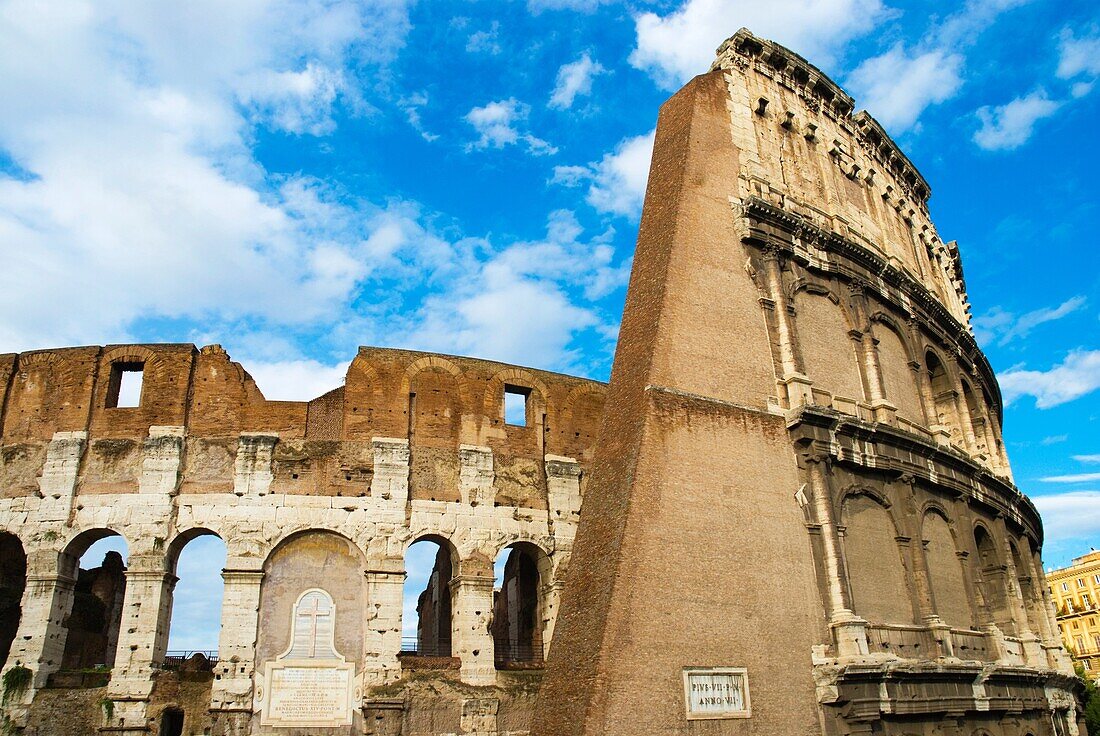 Part of Colosseum in Centro storico the historical centre of Rome Italy Europe