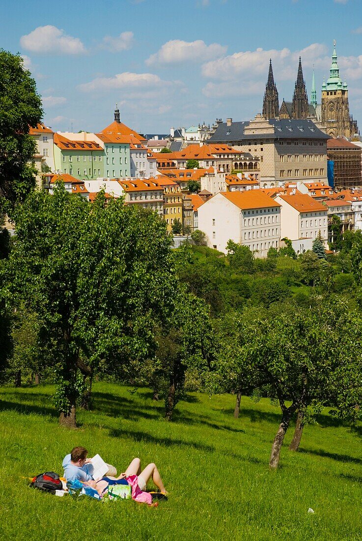 Castle area behind Strahovska zahrada the Strahov park in Mala Strana district of Prague Czech Republic Europe