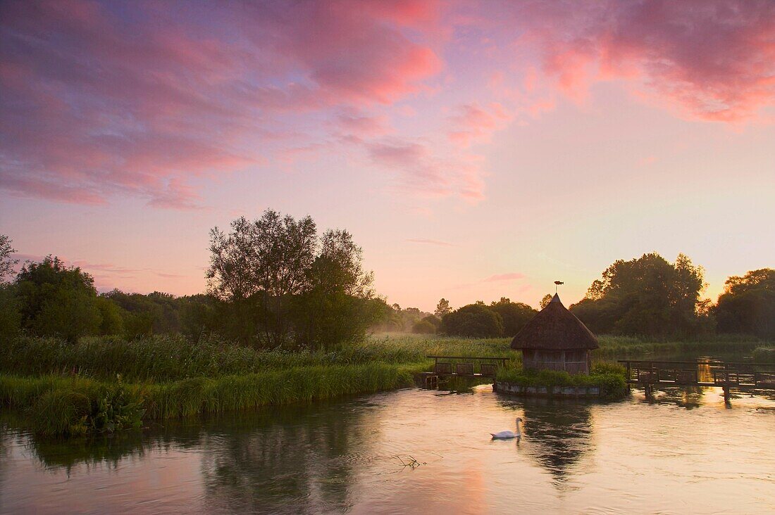 Dawn on the River Test at Longstock Hampshire