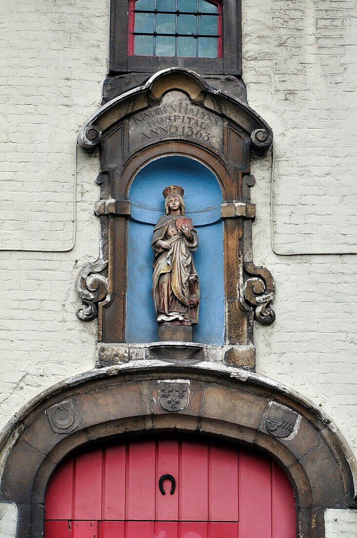 Belgium, Flanders, Ghent, Kindren Halyns Hospital, Old Door