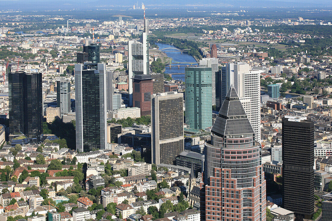 Messeturm, financial district, Westend quarter, Frankfurt am Main, Hesse, Germany