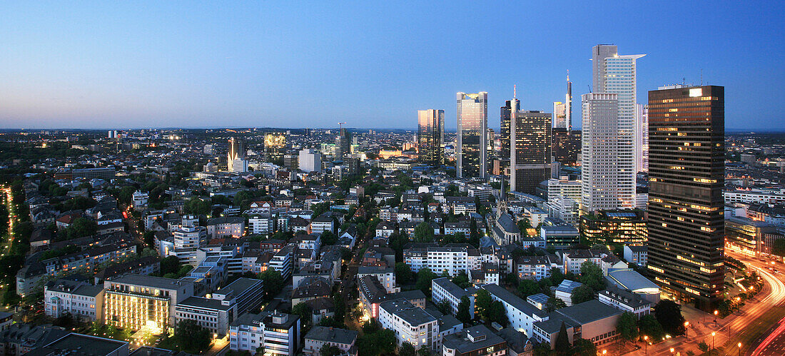 Westend, financial district, skyline, Frankfurt am Main, Hesse, Germany