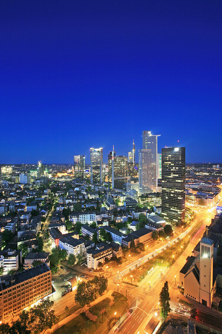 Westend, financial district, skyline, Frankfurt am Main, Hesse, Germany