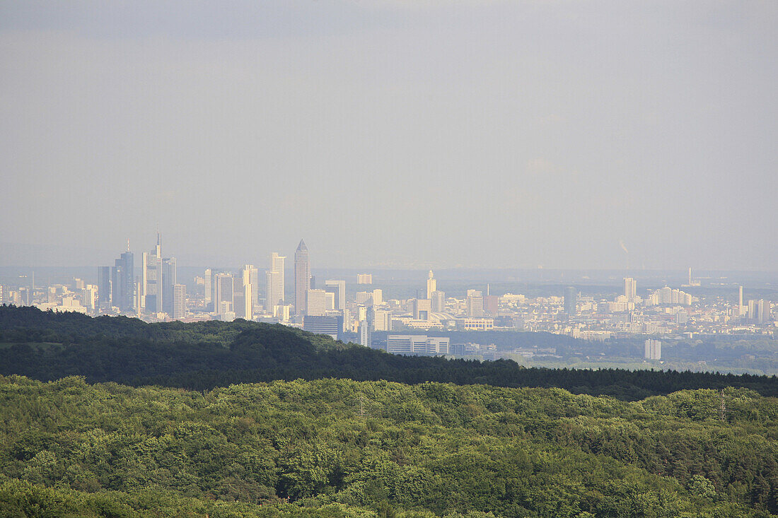 Blick vom Taunus auf Skyline, Frankfurt am Main, Hessen, Deutschland