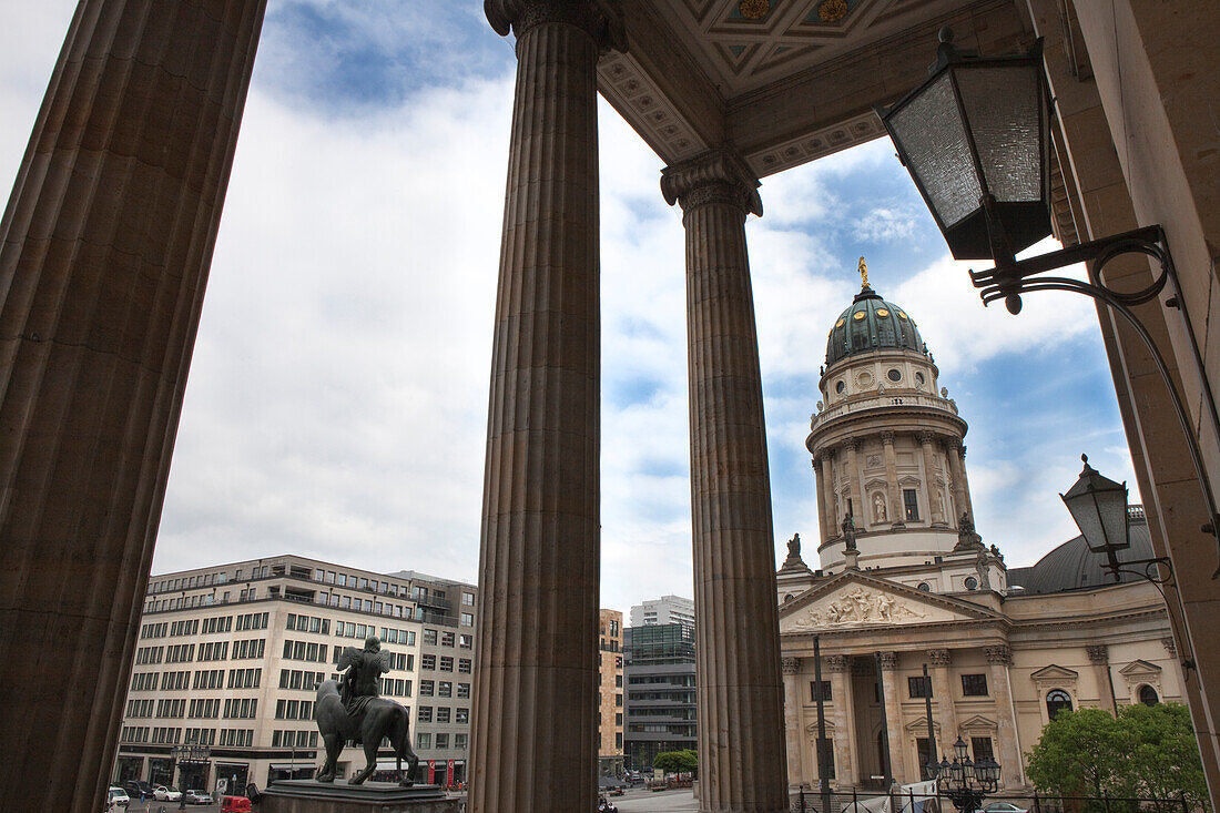 Columns of the concert hall, German Cathedral, Gendarmenmarkt, Berlin, Germany